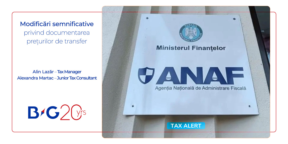 Modificări semnificative privind documentarea prețurilor de transfer